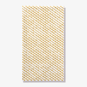 White guest towel napkin with gold abstract pattern