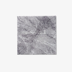 Gray and purple cocktail napkin with abstract pattern