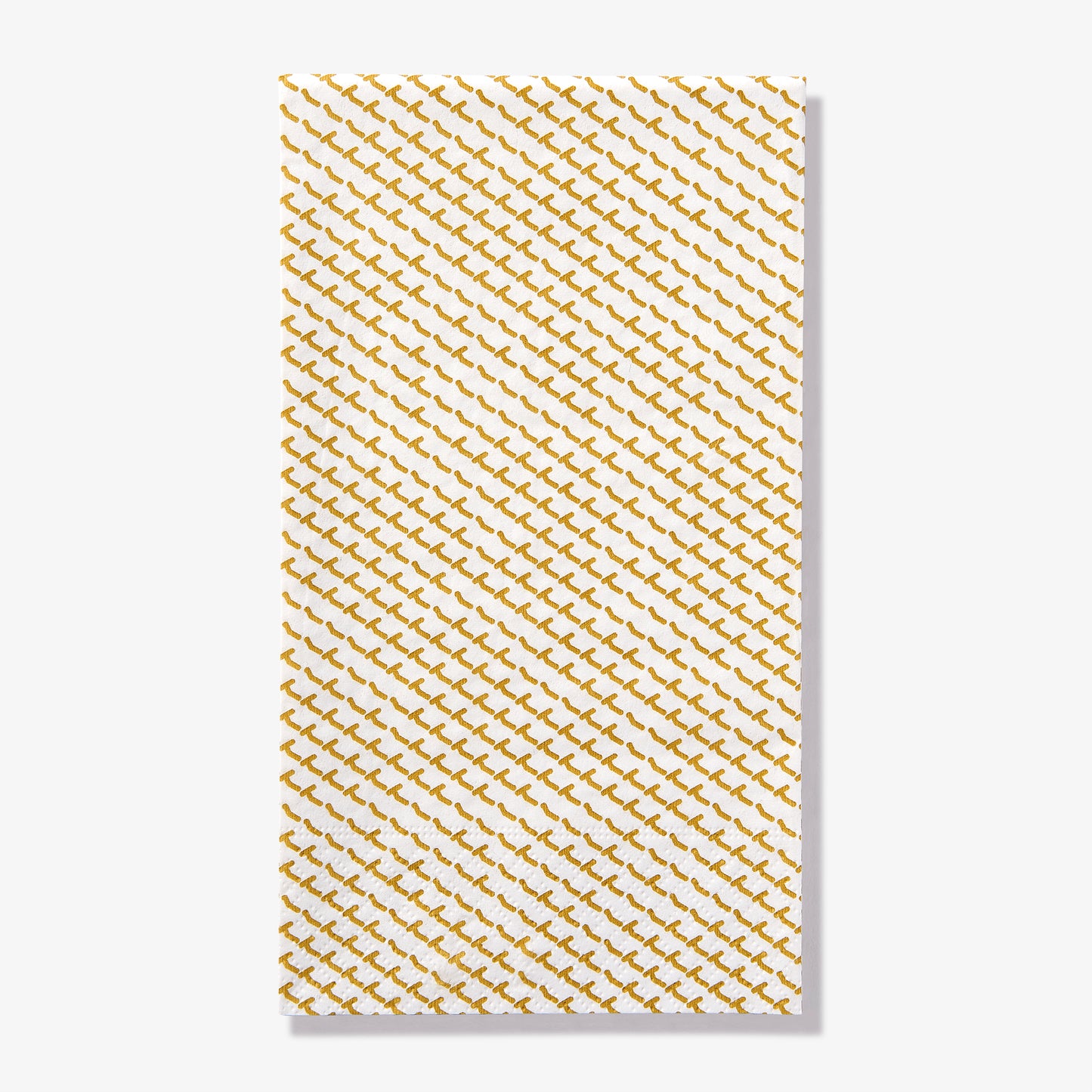 White guest towel napkin with gold abstract pattern