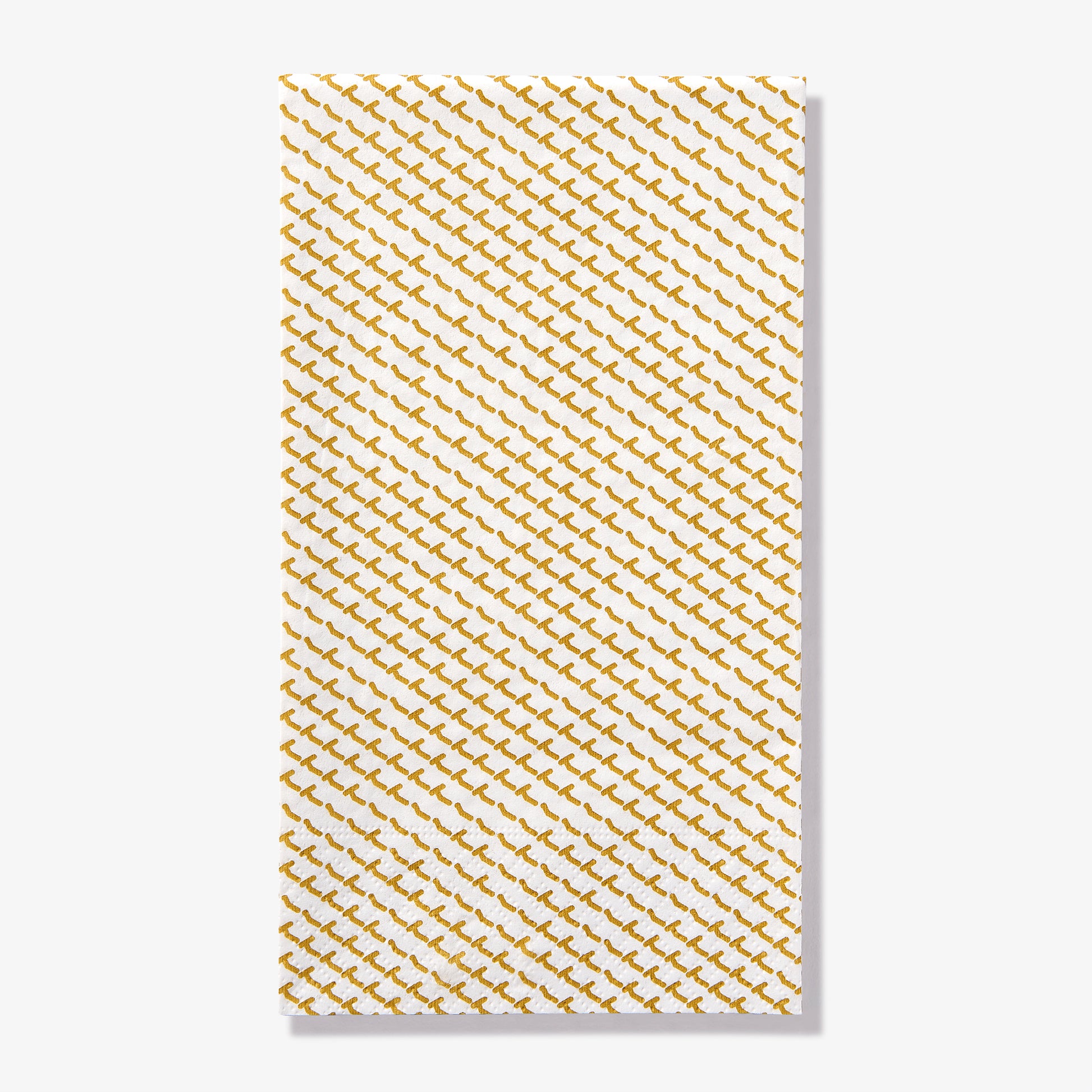 White guest towel napkin with gold abstract pattern
