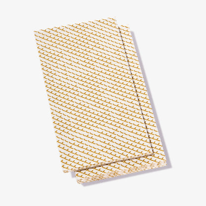 White guest towel napkin with gold abstract pattern