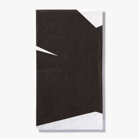 White guest towel napkin with black abstract pattern