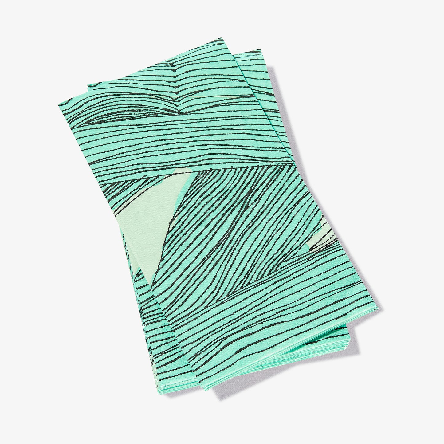 Green, black and off-white guest towel napkin with abstract pattern