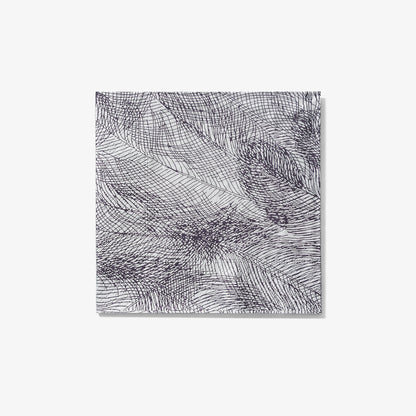 Gray and purple cocktail napkin with abstract pattern
