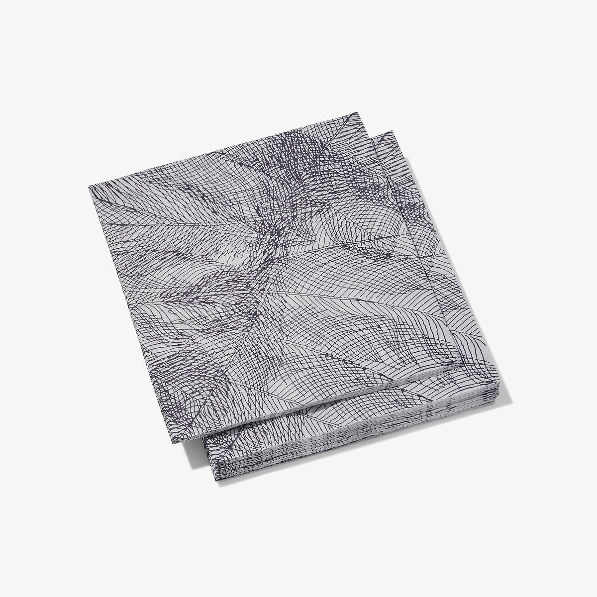 Gray and purple cocktail napkin with abstract pattern