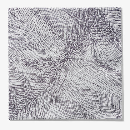 Gray and purple dinner napkin with abstract pattern